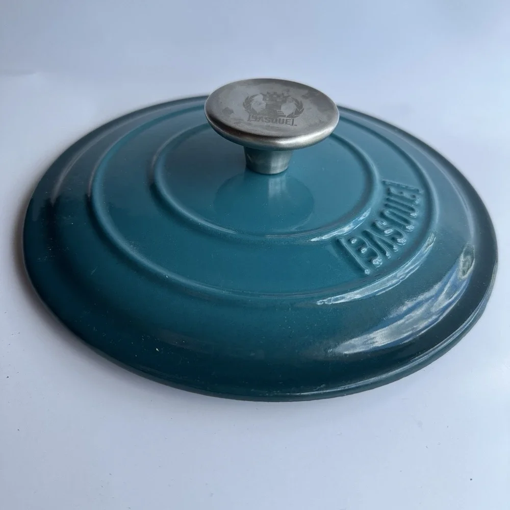Basque Enameled Cast‎ Iron Cookware Replacement Lid Only Teal